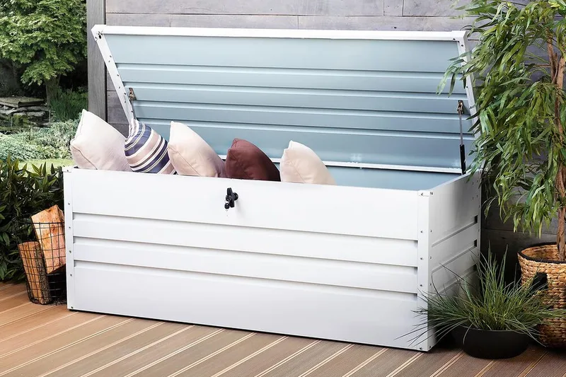 Cebrosa Puteboks 165 cm - Hvit - Hagemøbler & utemiljø - Utendørsoppbevaring - Puteoppbevaring - Puteboks & putekasse