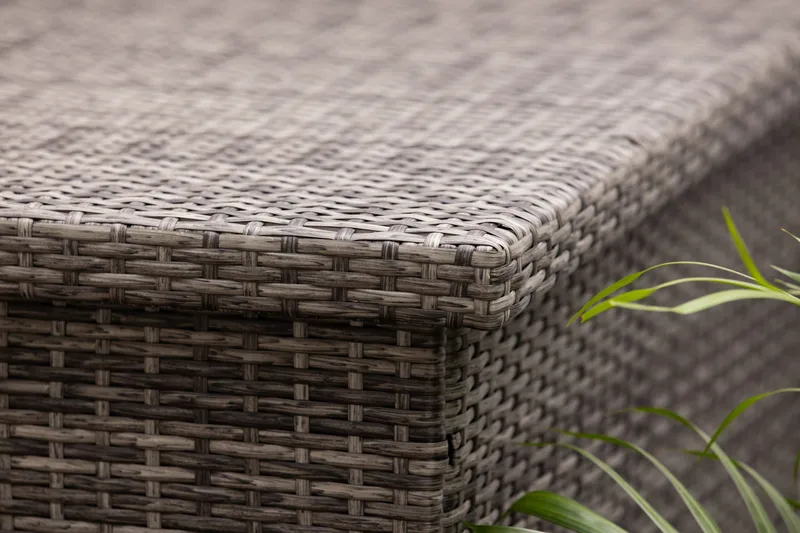 Gigant vanntett puteboks XL for utendørs bruk – Oppbevaringsboks i kunstrotting (B150xD90xH101 cm) - Grå - Hagemøbler & utemiljø - Utendørsoppbevaring - Puteoppbevaring - Puteboks & putekasse