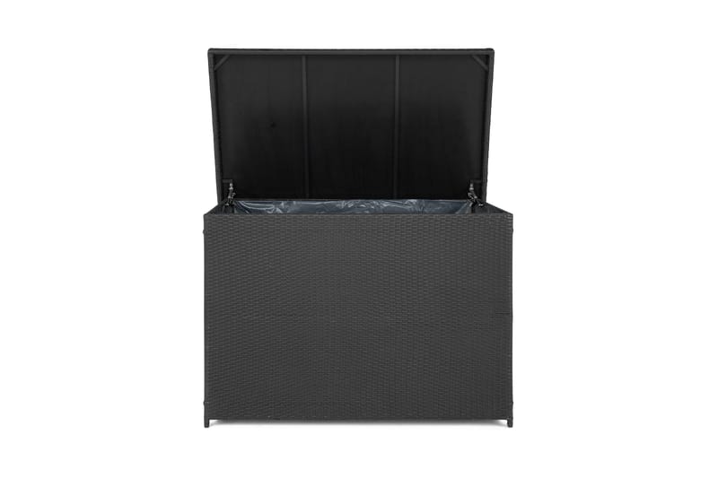 Gigant vanntett puteboks XL for utendørs bruk – Oppbevaringsboks i kunstrotting (B150xD90xH101 cm) - Svart - Hagemøbler & utemiljø - Utendørsoppbevaring - Puteoppbevaring - Puteboks & putekasse