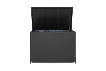 Gigant vanntett puteboks XL for utendørs bruk – Oppbevaringsboks i kunstrotting (B150xD90xH101 cm) - Svart - Hagemøbler & utemiljø - Utendørsoppbevaring - Puteoppbevaring - Puteboks & putekasse