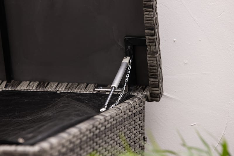 Gigant vanntett puteboks XL for utendørs bruk – Oppbevaringsboks i kunstrotting (B150xD90xH101 cm) - Grå - Hagemøbler & utemiljø - Utendørsoppbevaring - Puteoppbevaring - Puteboks & putekasse