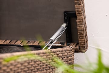 Gigant vanntett puteboks XL for utendørs bruk – Oppbevaringsboks i kunstrotting (B150xD90xH101 cm) - Sand - Hagemøbler & utemiljø - Utendørsoppbevaring - Puteoppbevaring - Puteboks & putekasse