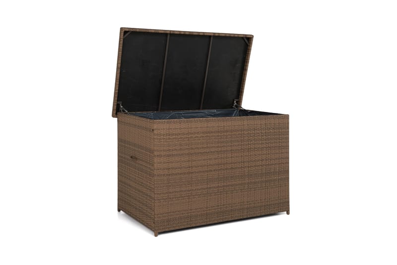 Gigant vanntett puteboks XL for utendørs bruk – Oppbevaringsboks i kunstrotting (B150xD90xH101 cm) - Sand - Hagemøbler & utemiljø - Utendørsoppbevaring - Puteoppbevaring - Puteboks & putekasse