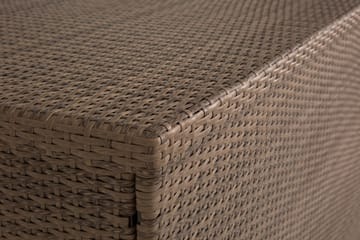 Gigant vanntett puteboks XL for utendørs bruk – Oppbevaringsboks i kunstrotting (B150xD90xH101 cm) - Sand - Hagemøbler & utemiljø - Utendørsoppbevaring - Puteoppbevaring - Puteboks & putekasse