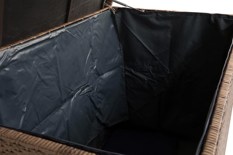 Gigant vanntett puteboks XL for utendørs bruk – Oppbevaringsboks i kunstrotting (B150xD90xH101 cm) - Sand - Hagemøbler & utemiljø - Utendørsoppbevaring - Puteoppbevaring - Puteboks & putekasse
