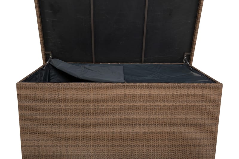 Gigant vanntett puteboks XL for utendørs bruk – Oppbevaringsboks i kunstrotting (B150xD90xH101 cm) - Sand - Hagemøbler & utemiljø - Utendørsoppbevaring - Puteoppbevaring - Puteboks & putekasse
