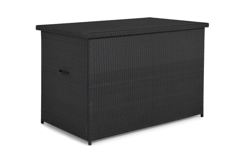 Gigant vanntett puteboks XL for utendørs bruk – Oppbevaringsboks i kunstrotting (B150xD90xH101 cm) - Svart - Hagemøbler & utemiljø - Utendørsoppbevaring - Puteoppbevaring - Puteboks & putekasse