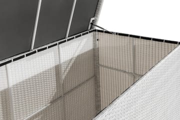 Gigant vanntett puteboks XL for utendørs bruk – Oppbevaringsboks i kunstrotting (B150xD90xH101 cm) - Hvit - Hagemøbler & utemiljø - Utendørsoppbevaring - Puteoppbevaring - Puteboks & putekasse