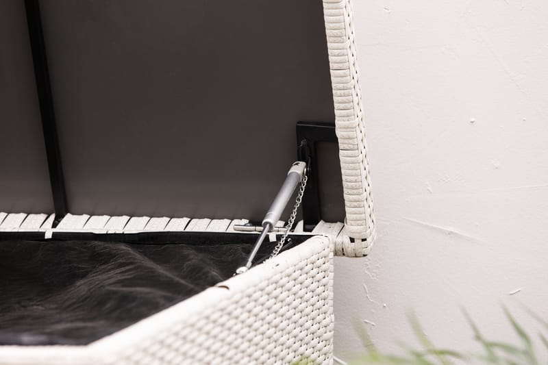 Gigant vanntett puteboks XL for utendørs bruk – Oppbevaringsboks i kunstrotting (B150xD90xH101 cm) - Hvit - Hagemøbler & utemiljø - Utendørsoppbevaring - Puteoppbevaring - Puteboks & putekasse