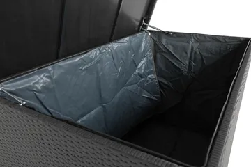 Gigant vanntett puteboks XL for utendørs bruk – Oppbevaringsboks i kunstrotting (B150xD90xH101 cm) - Svart - Hagemøbler & utemiljø - Utendørsoppbevaring - Puteoppbevaring - Puteboks & putekasse