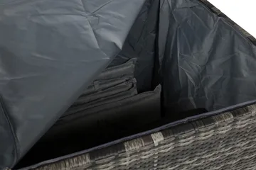 Gigant vanntett puteboks XL for utendørs bruk – Oppbevaringsboks i kunstrotting (B150xD90xH101 cm) - Grå - Hagemøbler & utemiljø - Utendørsoppbevaring - Puteoppbevaring - Puteboks & putekasse