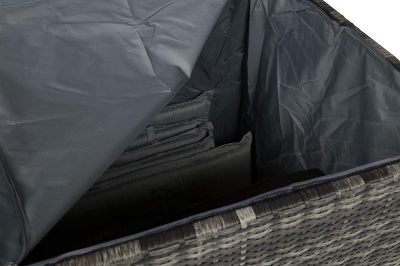 Gigant vanntett puteboks XL for utendørs bruk – Oppbevaringsboks i kunstrotting (B150xD90xH101 cm) - Grå - Hagemøbler & utemiljø - Utendørsoppbevaring - Puteoppbevaring - Puteboks & putekasse