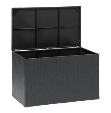 Hillerstorp Boston putekasse XL 136x78 cm - Kunstrotting/Grå/Svart - Hagemøbler & utemiljø - Utendørsoppbevaring - Puteoppbevaring - Puteboks & putekasse