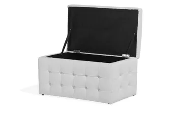 Michigan Pu-Lærtekasse |42|72|40 Cm - Grå - Møbler - Stoler - Krakk - Fotskammel