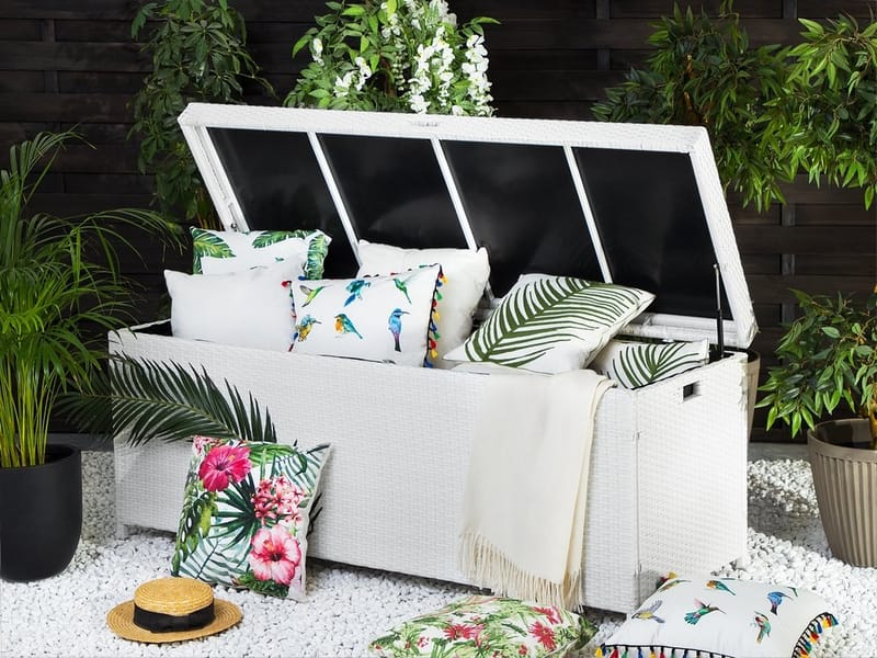 Modena Puteboks 158 cm - Hvit - Hagemøbler & utemiljø - Utendørsoppbevaring - Puteoppbevaring - Puteboks & putekasse