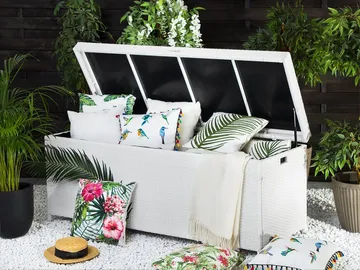 Modena Puteboks 158 cm - Hvit - Hagemøbler & utemiljø - Utendørsoppbevaring - Puteoppbevaring - Puteboks & putekasse