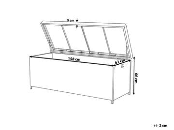 Modena Puteboks 158 cm - Hvit - Hagemøbler & utemiljø - Utendørsoppbevaring - Puteoppbevaring - Puteboks & putekasse
