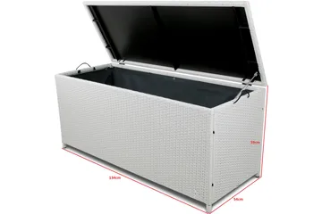 Pute-/putekasse 420 L - Hvit - Hagemøbler & utemiljø - Utendørsoppbevaring - Puteoppbevaring - Puteboks & putekasse