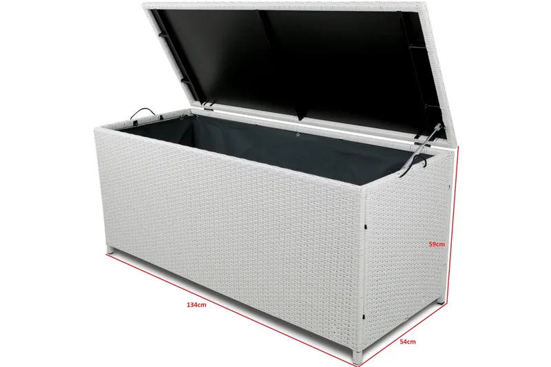 Pute-/putekasse 420 L - Hvit - Hagemøbler & utemiljø - Utendørsoppbevaring - Puteoppbevaring - Puteboks & putekasse