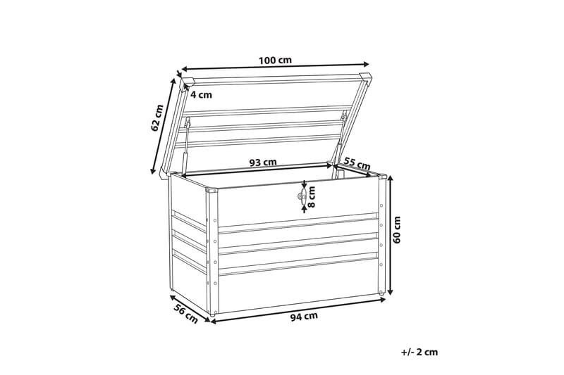 Putekasse 100 x 62 cm grå CEBROSA - Grå - Hagemøbler & utemiljø - Utendørsoppbevaring - Puteoppbevaring - Puteboks & putekasse