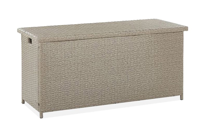 Putekasse Cebrosa 126x46 cm - Taupe/Kunstrotting - Hagemøbler & utemiljø - Utendørsoppbevaring - Puteoppbevaring - Puteboks & putekasse