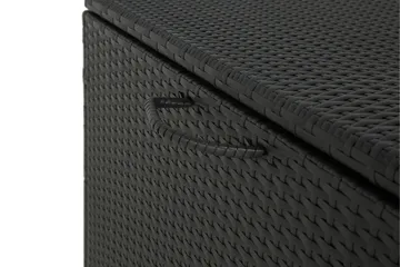 Sydney vanntett puteboks Large for utendørs bruk – Oppbevaringsboks i kunstrotting (B140xD80xH90 cm) - Svart - Hagemøbler & utemiljø - Utendørsoppbevaring - Puteoppbevaring - Puteboks & putekasse