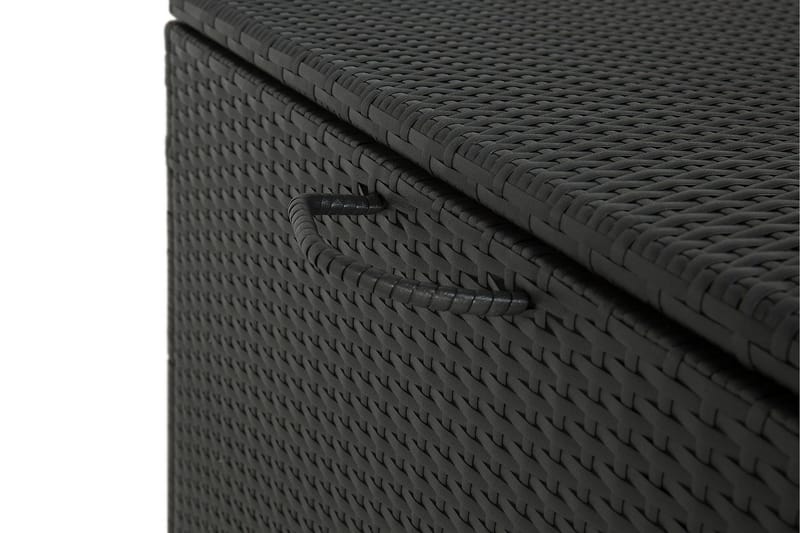 Sydney vanntett puteboks Large for utendørs bruk – Oppbevaringsboks i kunstrotting (B140xD80xH90 cm) - Svart - Hagemøbler & utemiljø - Utendørsoppbevaring - Puteoppbevaring - Puteboks & putekasse