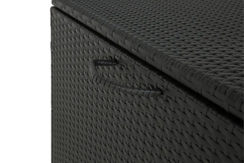 Sydney vanntett puteboks Large for utendørs bruk – Oppbevaringsboks i kunstrotting (B140xD80xH90 cm) - Svart - Hagemøbler & utemiljø - Utendørsoppbevaring - Puteoppbevaring - Puteboks & putekasse