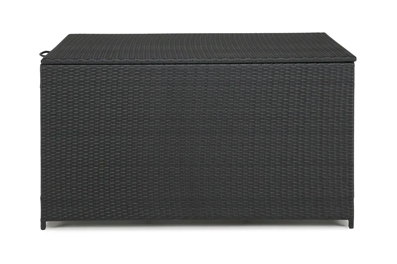 Sydney vanntett puteboks Large for utendørs bruk – Oppbevaringsboks i kunstrotting (B140xD80xH90 cm) - Svart - Hagemøbler & utemiljø - Utendørsoppbevaring - Puteoppbevaring - Puteboks & putekasse