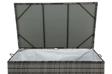 Sydney vanntett puteboks Large for utendørs bruk – Oppbevaringsboks i kunstrotting (B140xD80xH90 cm) - Grå - Hagemøbler & utemiljø - Utendørsoppbevaring - Puteoppbevaring - Puteboks & putekasse