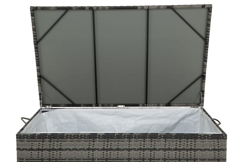 Sydney vanntett puteboks Large for utendørs bruk – Oppbevaringsboks i kunstrotting (B140xD80xH90 cm) - Grå - Hagemøbler & utemiljø - Utendørsoppbevaring - Puteoppbevaring - Puteboks & putekasse