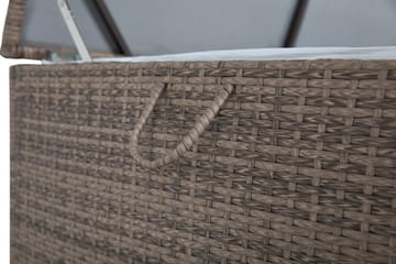 Sydney vanntett puteboks Large for utendørs bruk – Oppbevaringsboks i kunstrotting (B140xD80xH90 cm) - Sand - Hagemøbler & utemiljø - Utendørsoppbevaring - Puteoppbevaring - Puteboks & putekasse