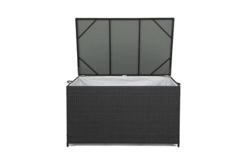 Sydney vanntett puteboks Large for utendørs bruk – Oppbevaringsboks i kunstrotting (B140xD80xH90 cm) - Svart - Hagemøbler & utemiljø - Utendørsoppbevaring - Puteoppbevaring - Puteboks & putekasse