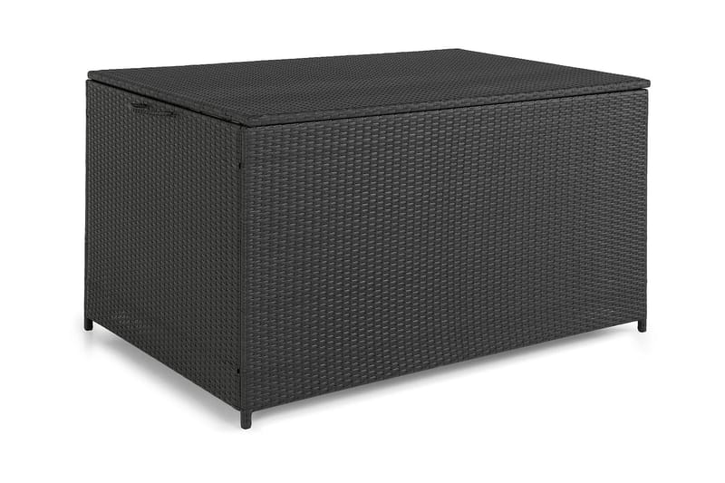 Sydney vanntett puteboks Large for utendørs bruk – Oppbevaringsboks i kunstrotting (B140xD80xH90 cm) - Svart - Hagemøbler & utemiljø - Utendørsoppbevaring - Puteoppbevaring - Puteboks & putekasse