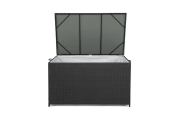 Sydney vanntett puteboks Large for utendørs bruk – Oppbevaringsboks i kunstrotting (B140xD80xH90 cm) - Svart - Hagemøbler & utemiljø - Utendørsoppbevaring - Puteoppbevaring - Puteboks & putekasse