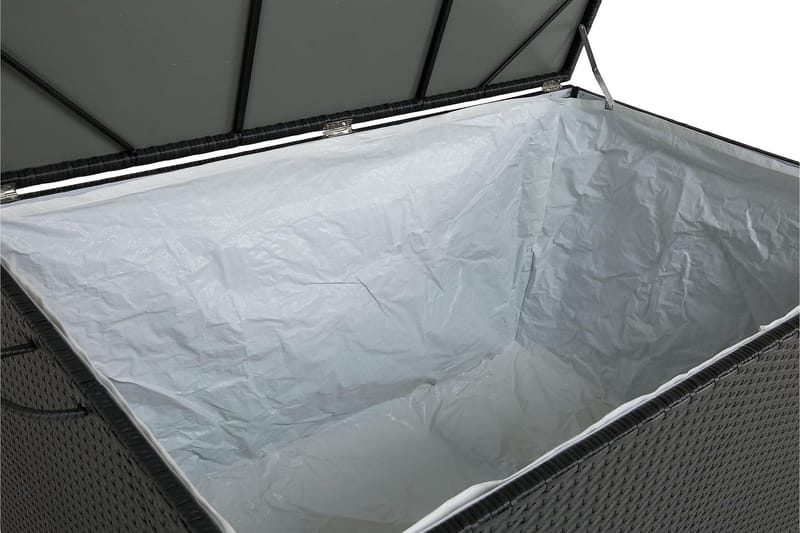 Sydney vanntett puteboks Large for utendørs bruk – Oppbevaringsboks i kunstrotting (B140xD80xH90 cm) - Svart - Hagemøbler & utemiljø - Utendørsoppbevaring - Puteoppbevaring - Puteboks & putekasse