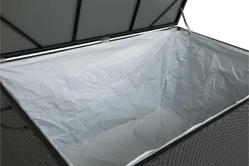 Sydney vanntett puteboks Large for utendørs bruk – Oppbevaringsboks i kunstrotting (B140xD80xH90 cm) - Svart - Hagemøbler & utemiljø - Utendørsoppbevaring - Puteoppbevaring - Puteboks & putekasse