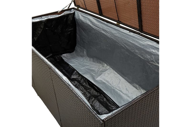 Utendørs oppbevaringsboks polyrotting 180x90x75 cm brun - Puteboks & putekasse