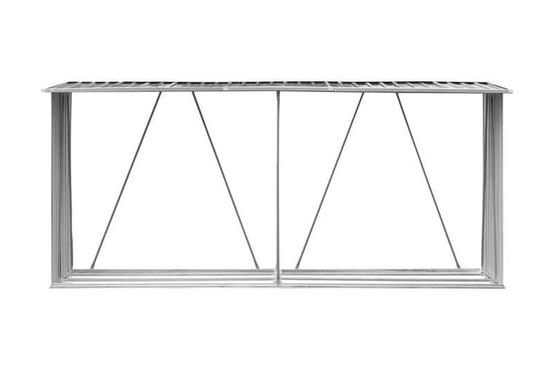Vedskjul galvanisert stål 330x84x152 cm antrasitt -   - Vedoppbevaring