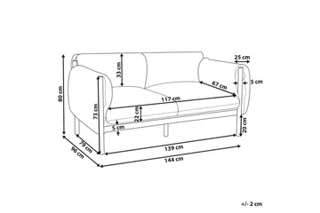 2-sitssoffa Beliani Esperia Grey, Black - Hagemøbler & utemiljø - Utesofa - Hagesofa & hagebenk