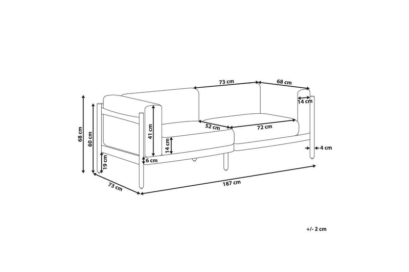 2-sitssoffa Beliani Ferretti Beige - Hagemøbler & utemiljø - Utesofa - Hagesofa & hagebenk