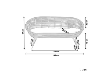 2-sitssoffa Beliani Maratea Natural||Black||Beige - Hagemøbler & utemiljø - Utesofa - Hagesofa & hagebenk