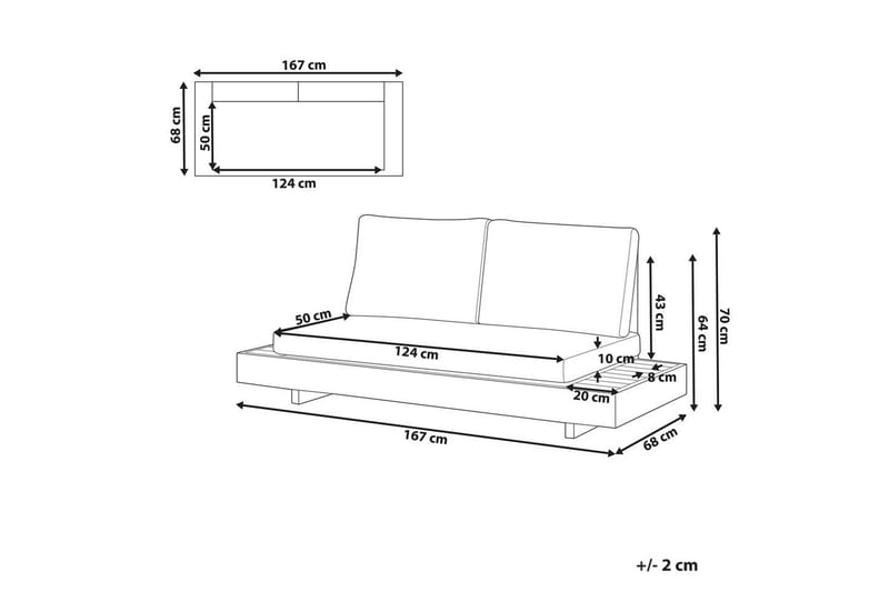 2-sitssoffa Beliani Marettimo Light wood, White - Hagemøbler & utemiljø - Utesofa - Hagesofa & hagebenk