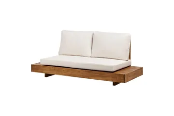 2-sitssoffa Beliani Marettimo Light wood, White - Hagemøbler & utemiljø - Utesofa - Hagesofa & hagebenk