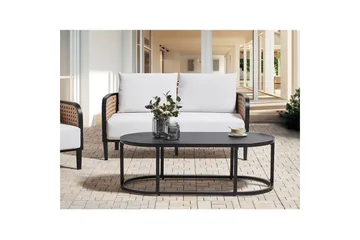 2-sitssoffa Beliani Montefalco White||Black - Hagemøbler & utemiljø - Hagegruppe - Cafemøbler & cafesett