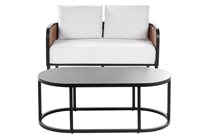 2-sitssoffa Beliani Montefalco White||Black