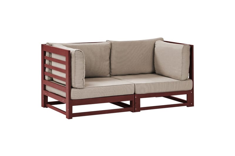 2-sitssoffa Beliani Trani Ljus trä/grått/beige Brown||Grey||Beige