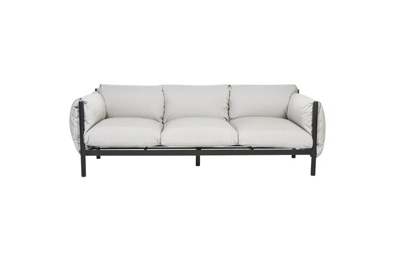 3-sitssoffa Beliani Esperia Grey, Black