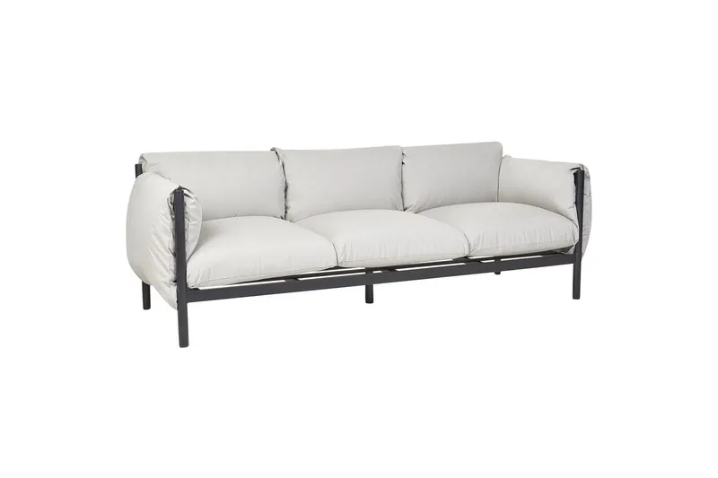 3-sitssoffa Beliani Esperia Grey, Black - Hagemøbler & utemiljø - Utesofa - Hagesofa & hagebenk