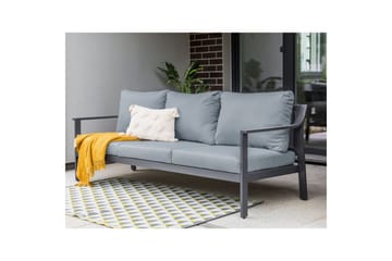 3-sitssoffa Beliani Kiato Grå/svart Grey||Black - Hagemøbler & utemiljø - Utesofa - Hagesofa & hagebenk